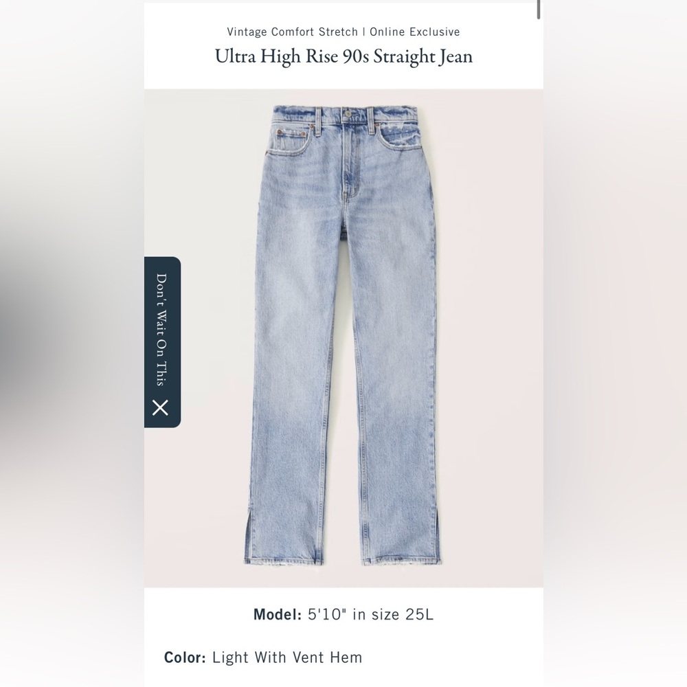 A&F High Rise 90s Straight Jeans